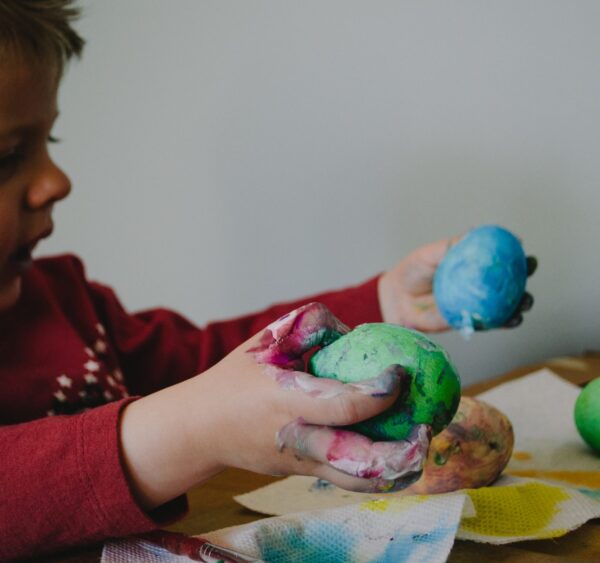 Kids playing with play dough